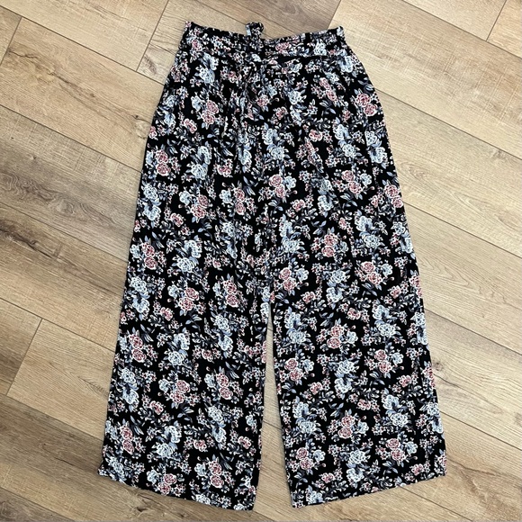 Angie Pants - ANGIE Floral Wide Leg Tie Waist Pants Size L